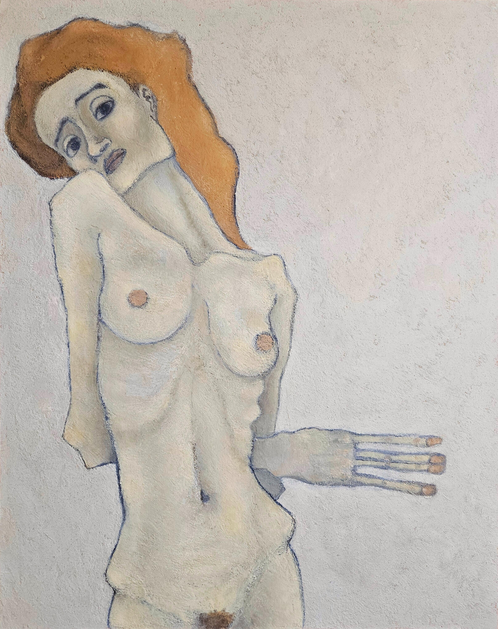 Revelation. Oil and cold wax on canvas, 76 × 61 cm, 2025 Exhibited at the group show “One Off”, Candid Arts Trust, London, 2025